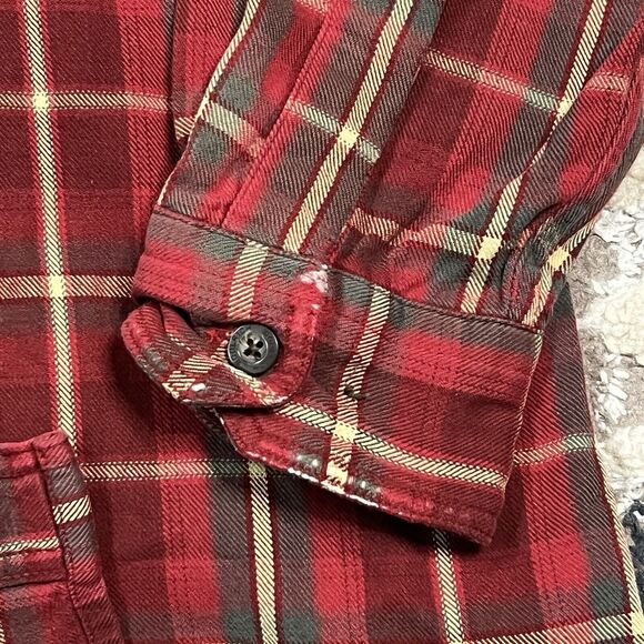 Woolrich Plaid Flannel Button Down Shirt Men's Size Large Red Green Outdoor - Picture 3 of 11